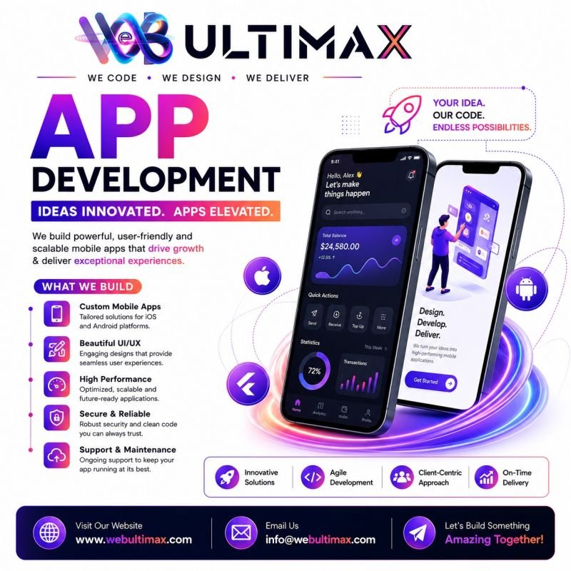Web Ultimax original social media post - App Development Services
