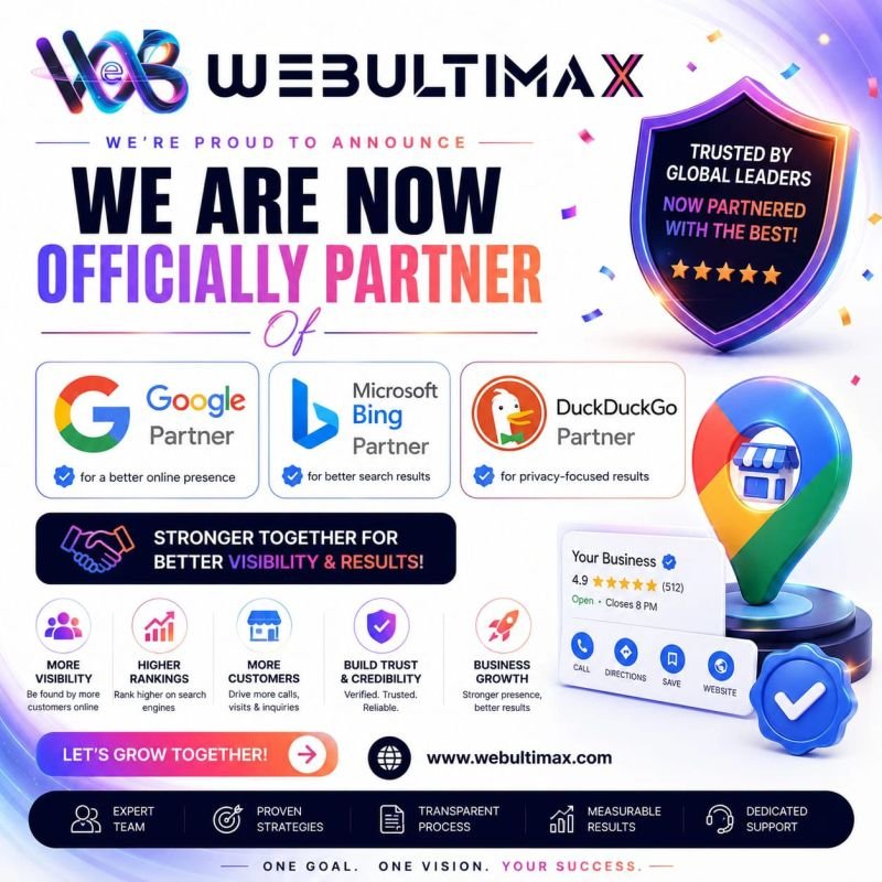 Web Ultimax original social media post - Official Search Partner Update
